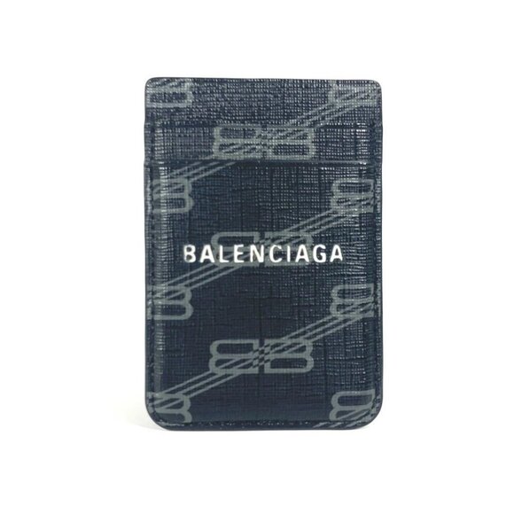 BALENCIAGA 675835 logo magsafe magsafe Business Card Holder Pass Case Card Case - Picture 1 of 10